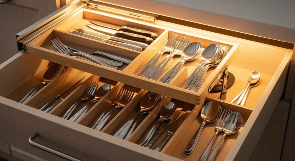 Tiered Cutlery Trays with Compartments
