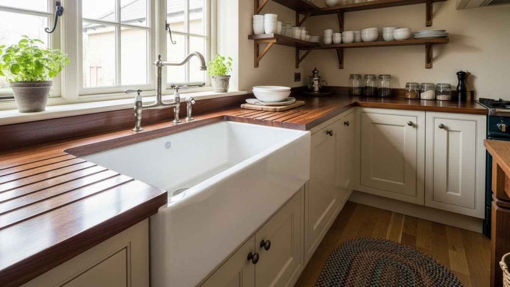 Timeless White Fireclay Sink Beauty