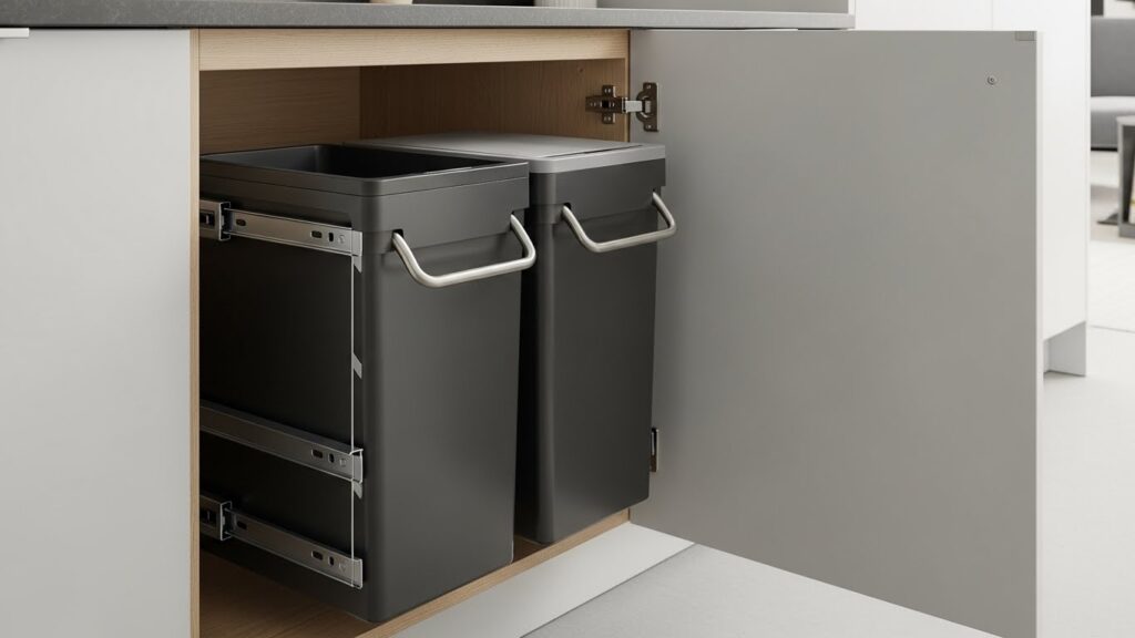 Trash Bin Concealment Drawers