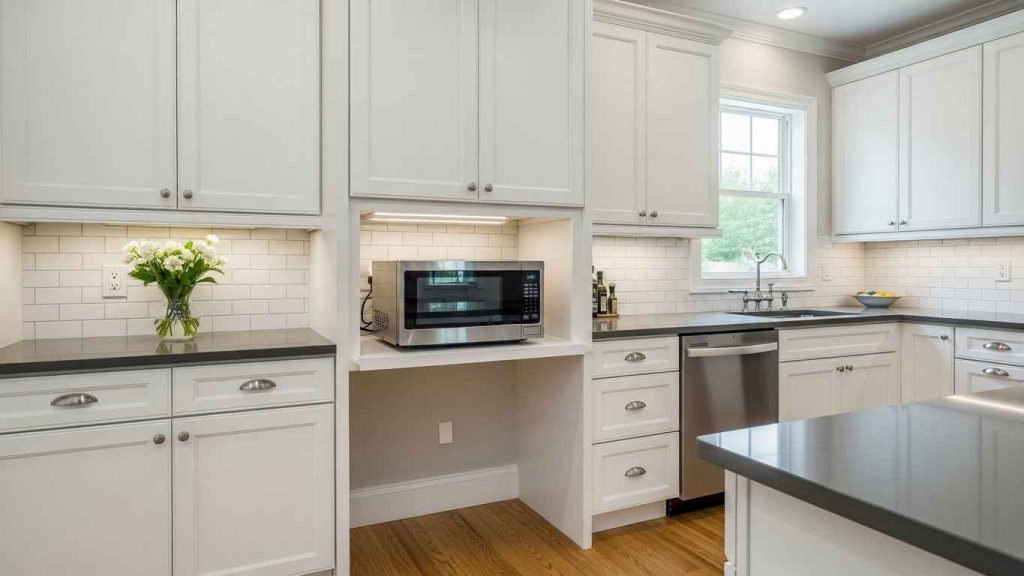 Tucked-Away Microwave Shelf Nook