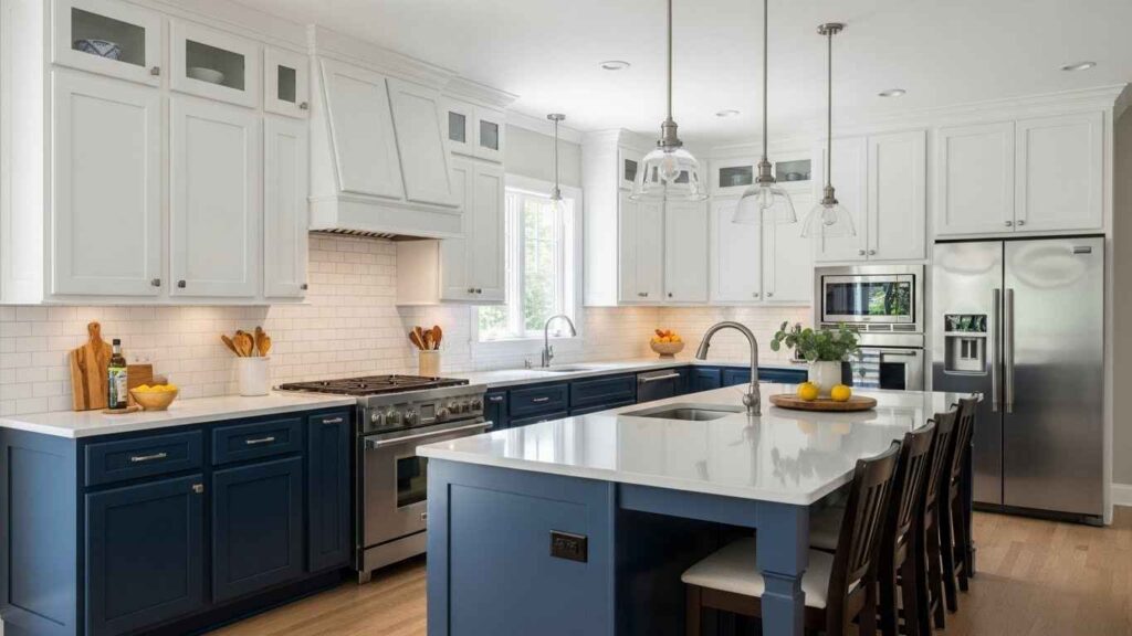 Two-Tone Cabinetry for Depth