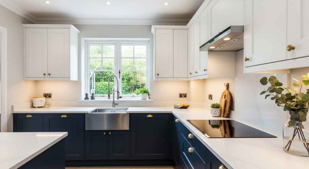 Two-Tone Cabinets to Define Zones
