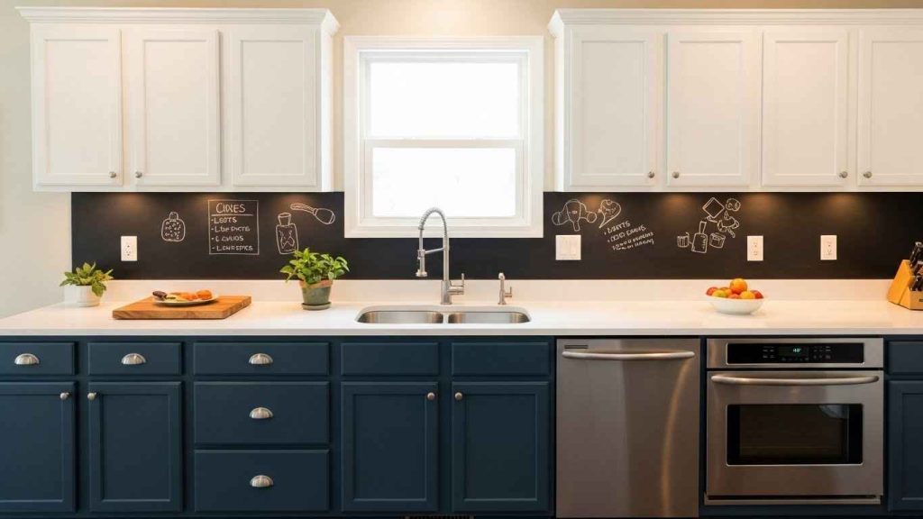 Two-Tone Kitchen with Chalkboard Accent