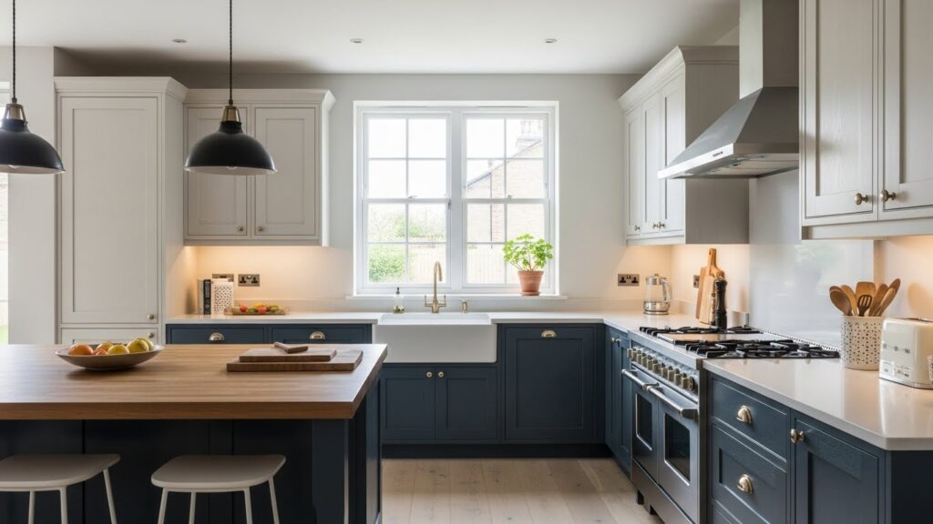 Two-Toned Tall Kitchen Cabinets