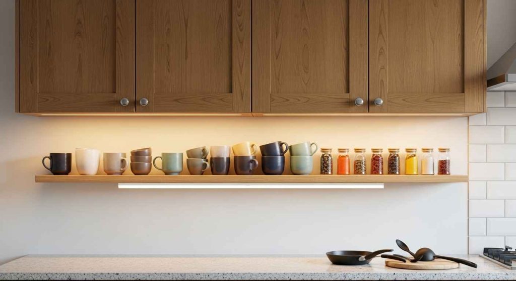 Under-Cabinet Modern Kitchen Shelves