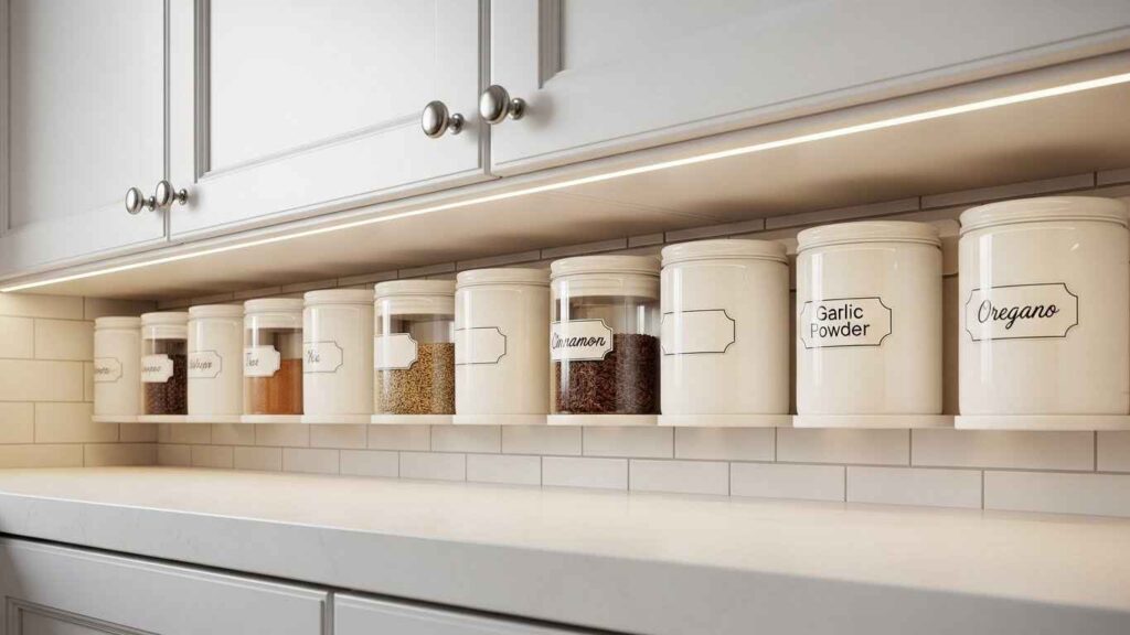 Under-Cabinet White Storage Jars
