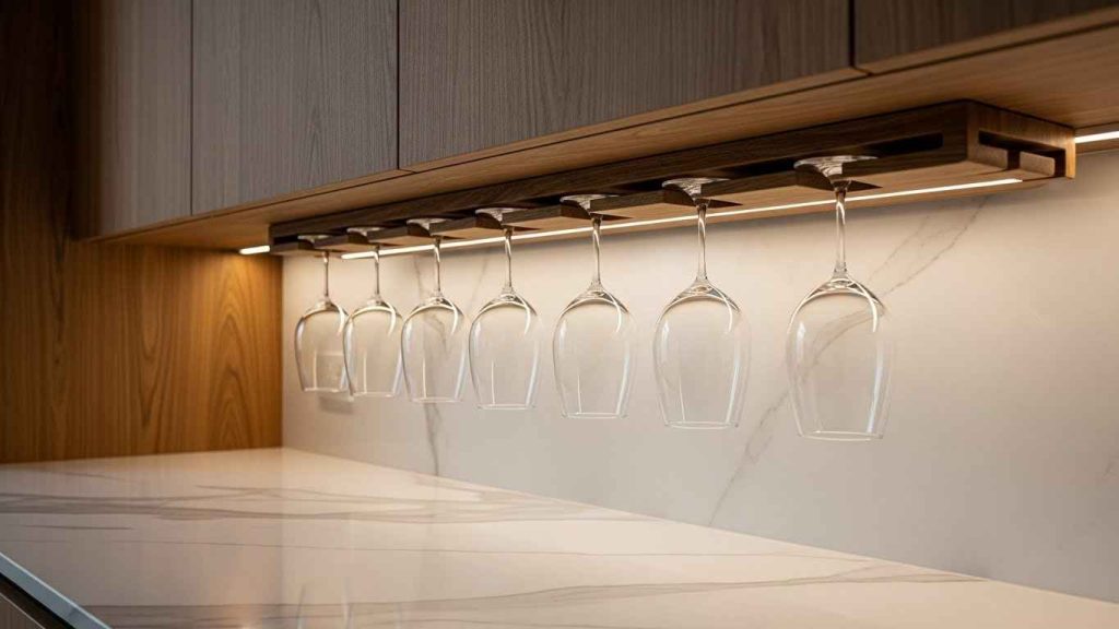 Under-Cabinet Wine Glass Rack