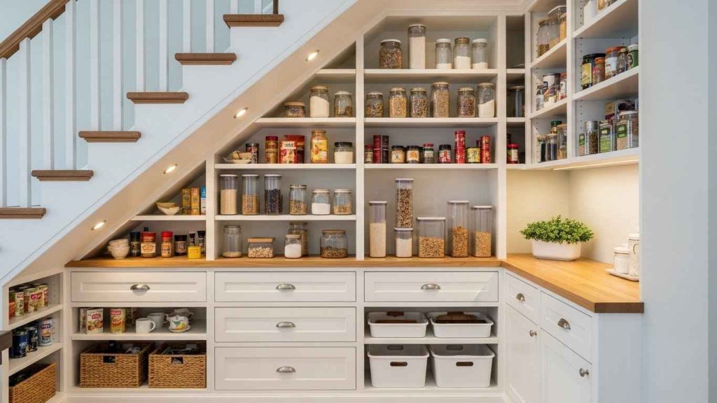 Under-Stair Modern Kitchen Pantry