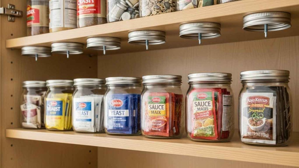 Upcycled Jar Lid Organizer