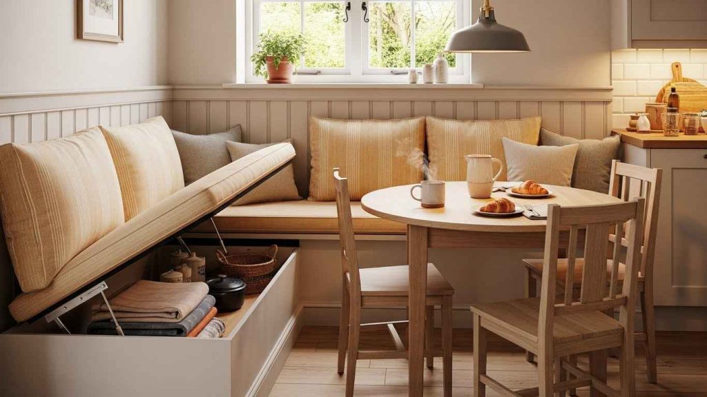 Use a Banquette with Hidden Storage