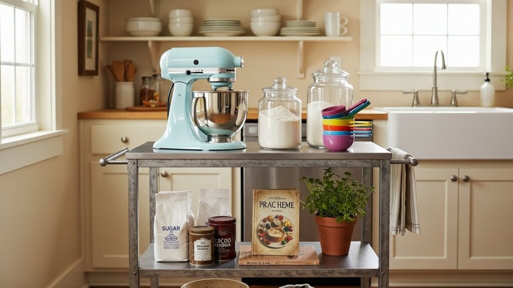 Use a Rolling Cart for Extra Surface