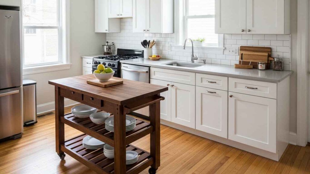 Use a Rolling Kitchen Island Cart