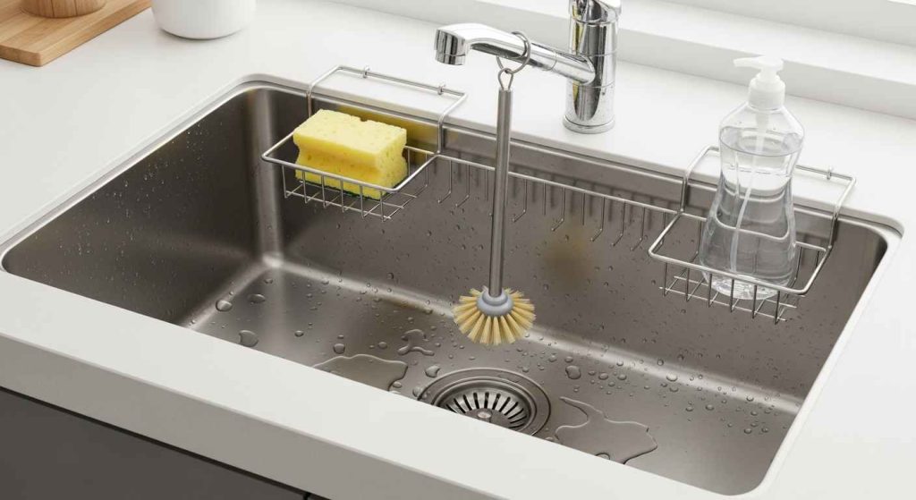 Use a Sink Caddy for Cleaning Supplies