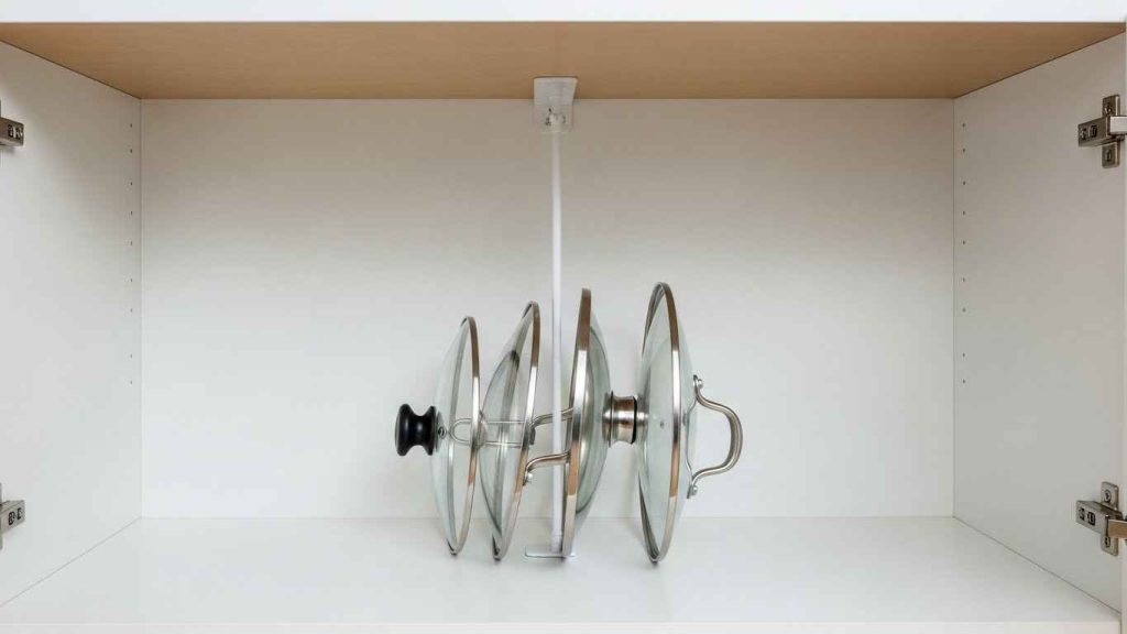 Use a Tension Rod for Lids