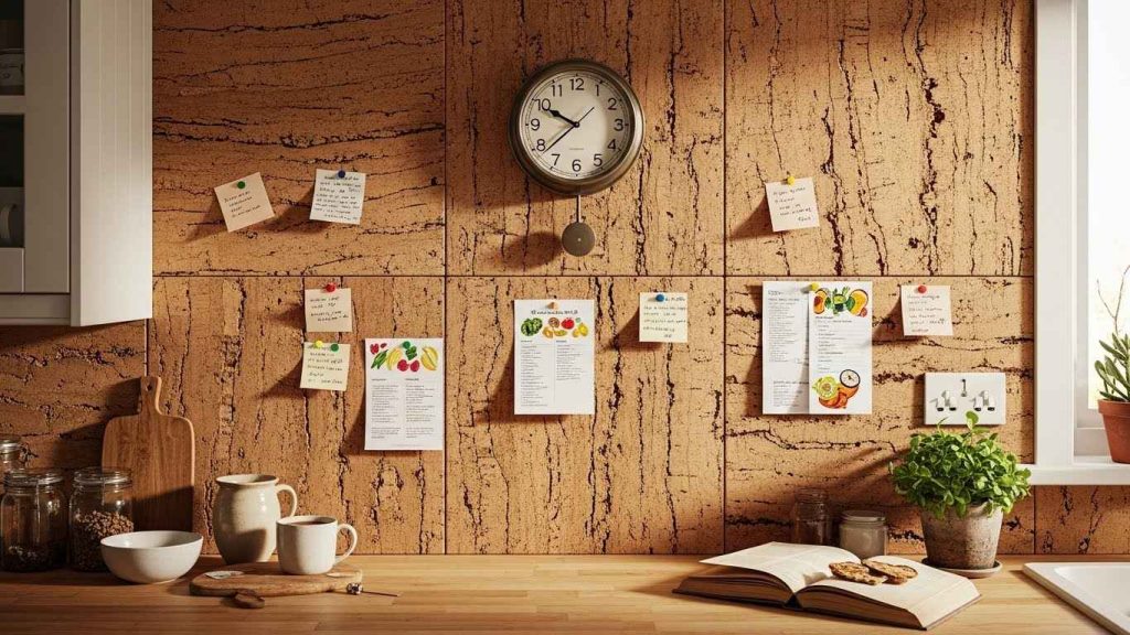 Versatile Cork Tile Backsplash