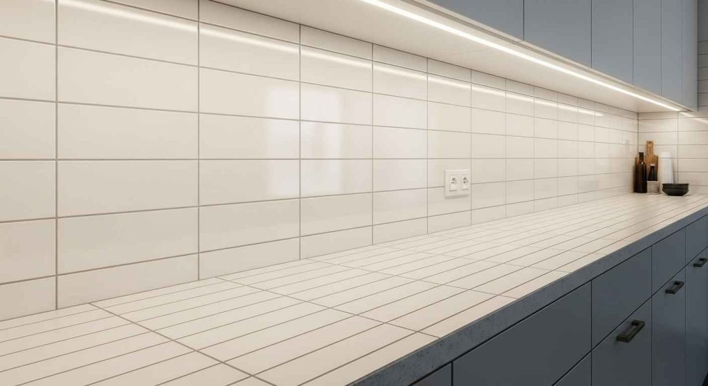 Vertical Stack Subway Tile Backsplash