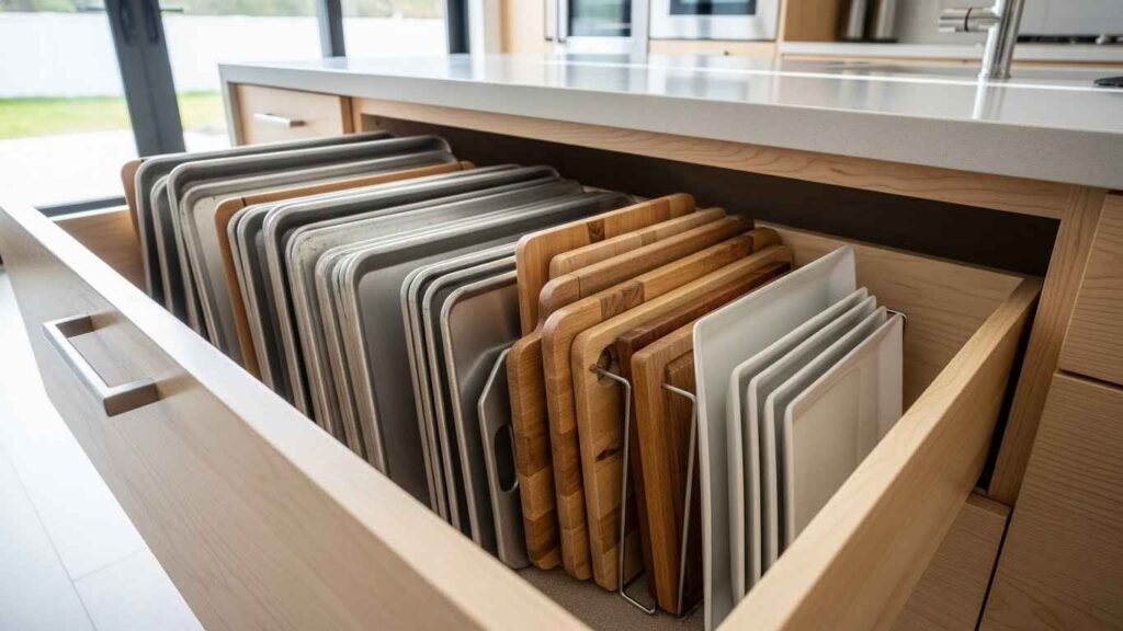 Vertical Tray & Pan Storage