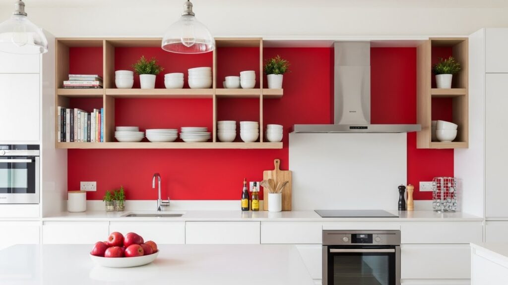 Vibrant Red Accent Wall
