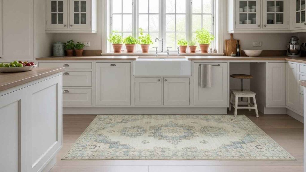 Vintage Rug on White Floors