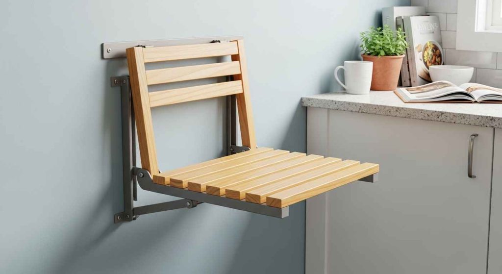 Wall-Mounted Fold-Down Stools
