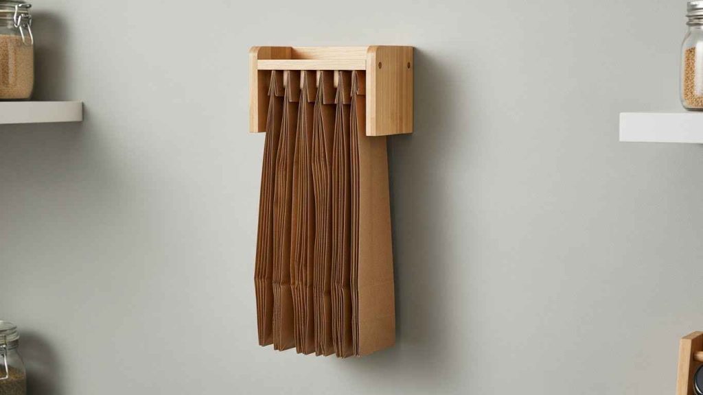Wall-Mounted Paper Bag Holder