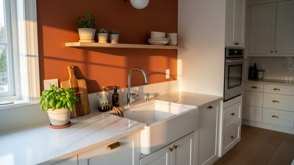 Warm Terracotta Accent Walls