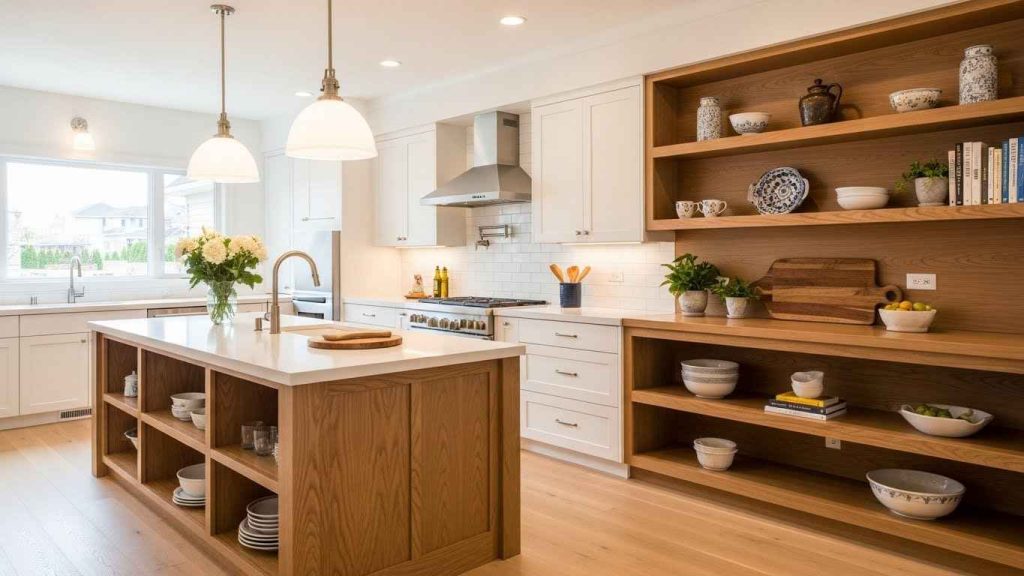 Warm White and Wood Tones