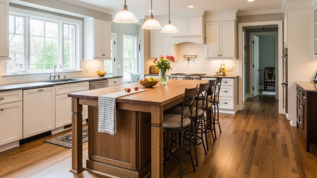 Warm Wood Island Centerpiece