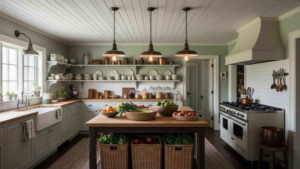 Warm Wood Plank Ceiling