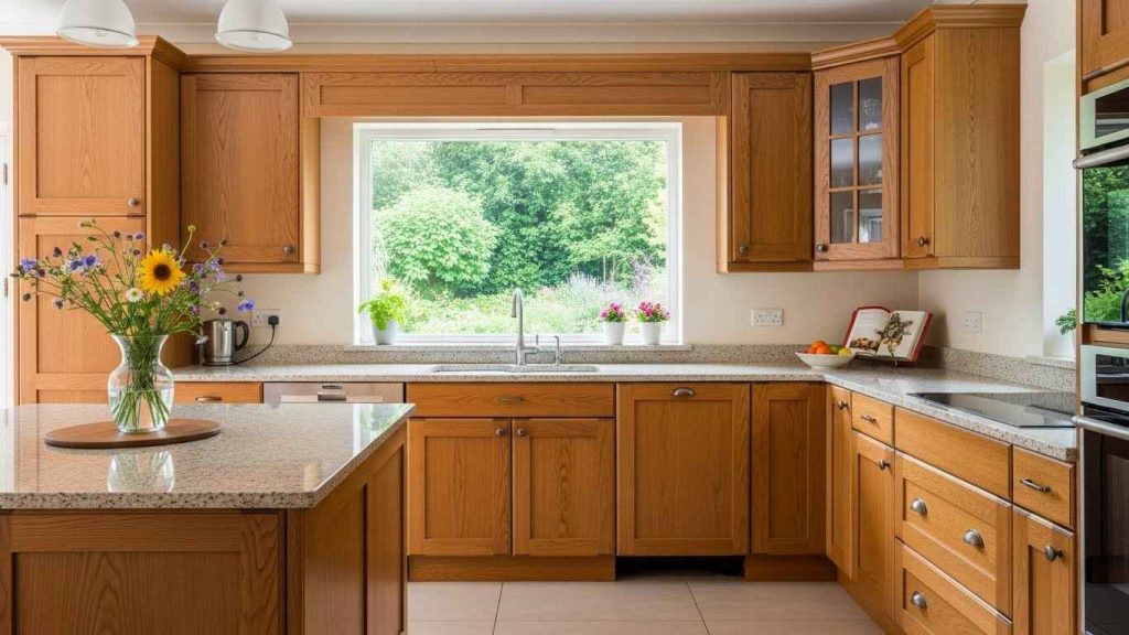 Warm Wood-Toned Cabinets