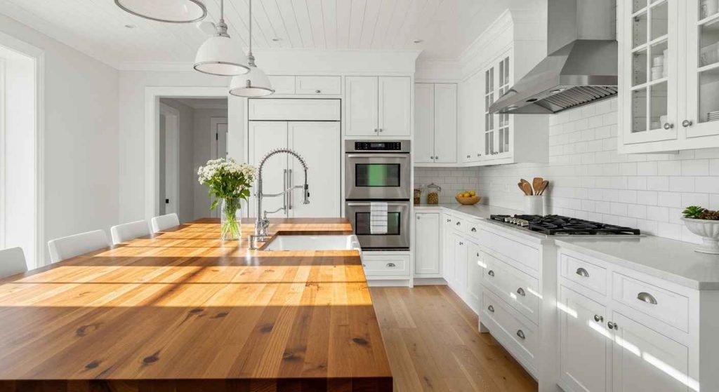 Warm Wood Tones for Contrast