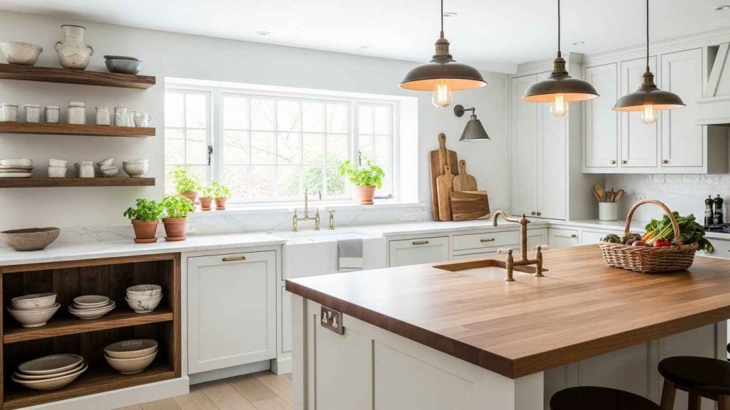 Warm Wood & White Accents