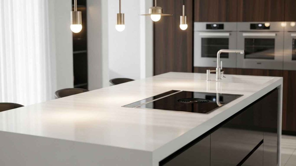 Waterfall Island in Glossy White