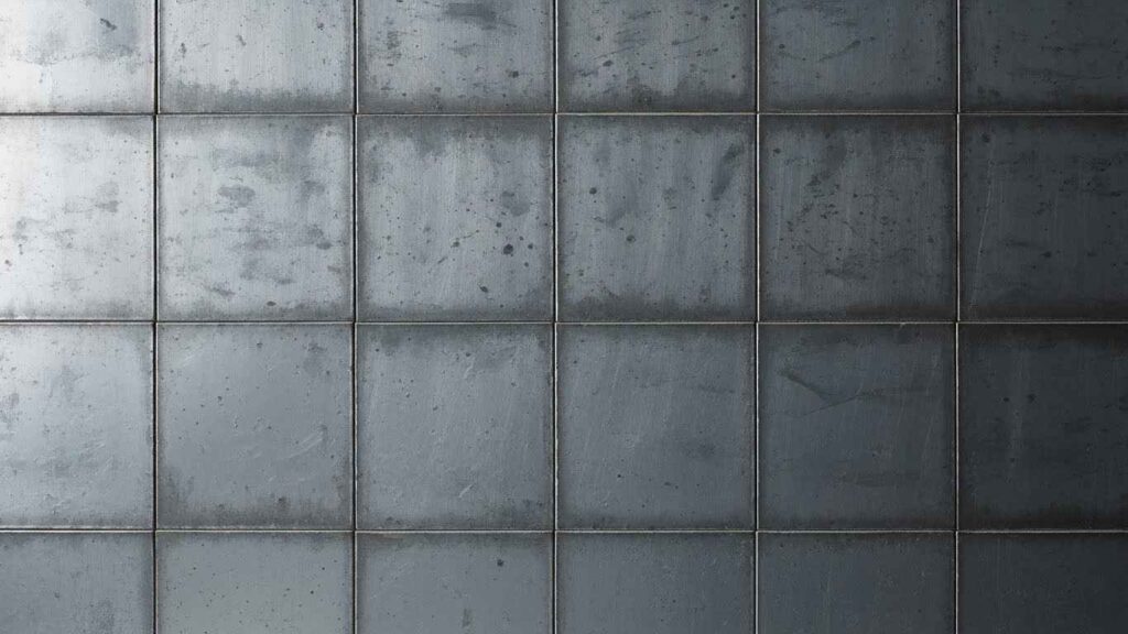 Weathered Zinc Tile Backsplash