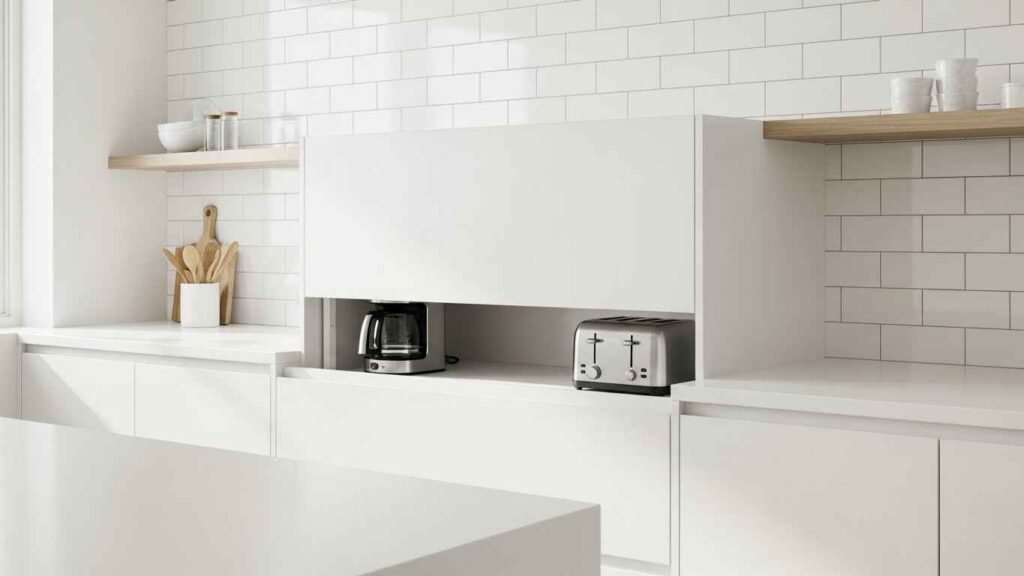 White Appliance Garages for Clutter