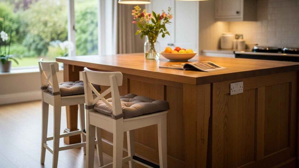 White Bar Stools with Cushions