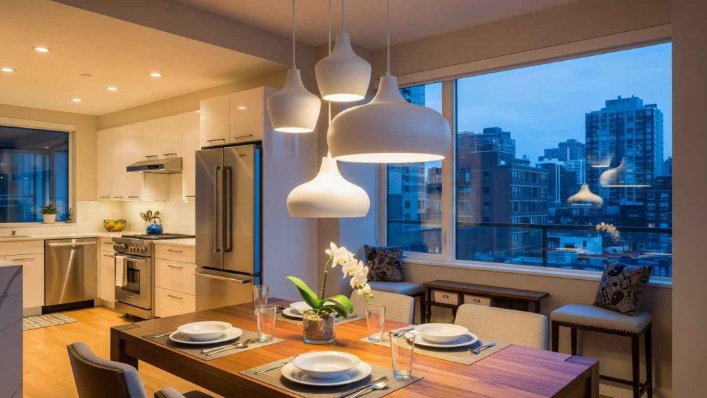 White Cluster Pendants for Dramatic Effect