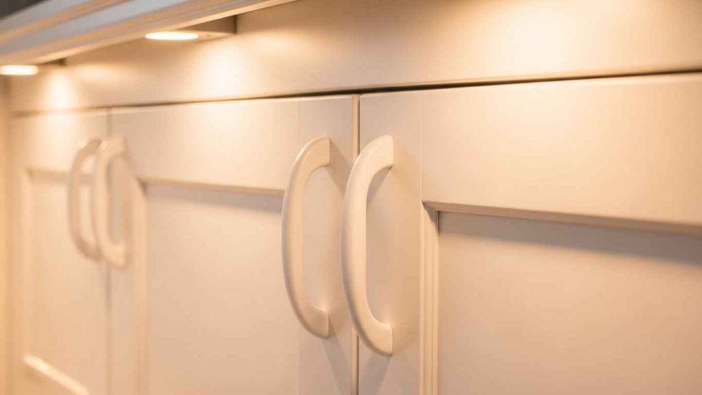 White Cupboard Handle Highlights
