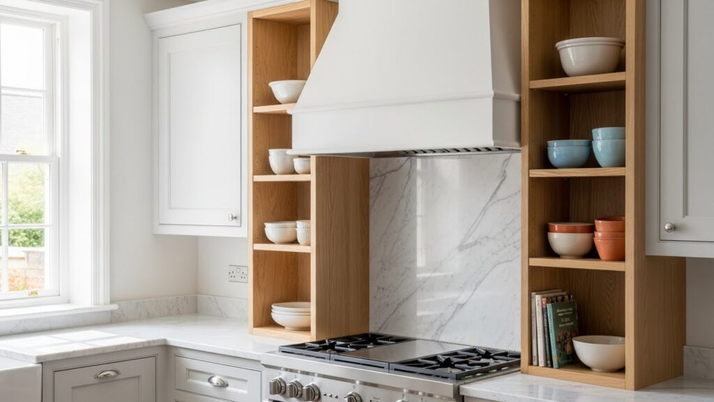 White Hood with Open Shelving
