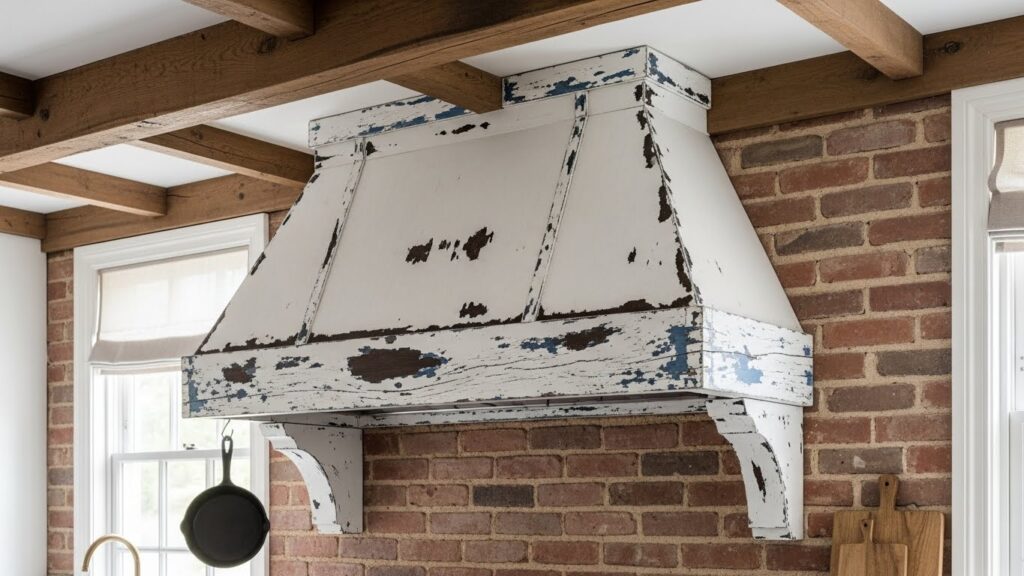 White Hood with a Weathered Finish