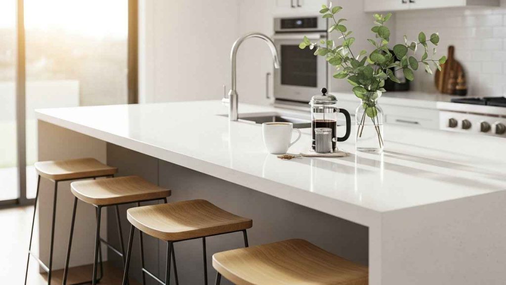 White Kitchen Island as a Breakfast Bar