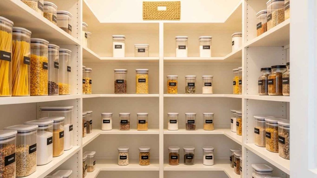 White Kitchen Pantry Organization