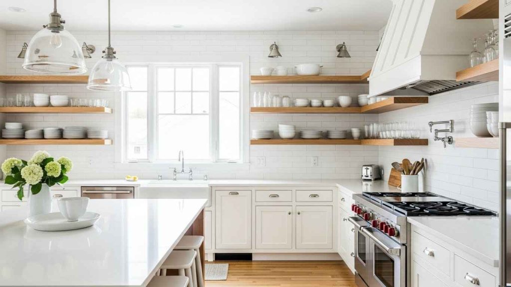White Kitchen with Open Shelving