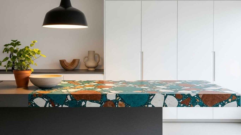 White Kitchen with Unique Countertops