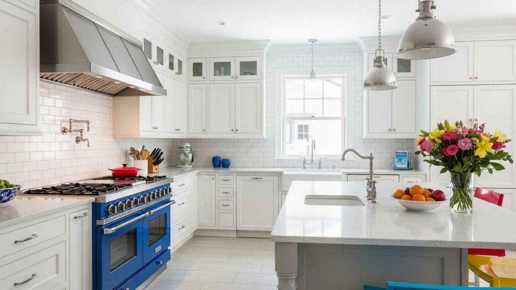 White Kitchen with a Statement Range