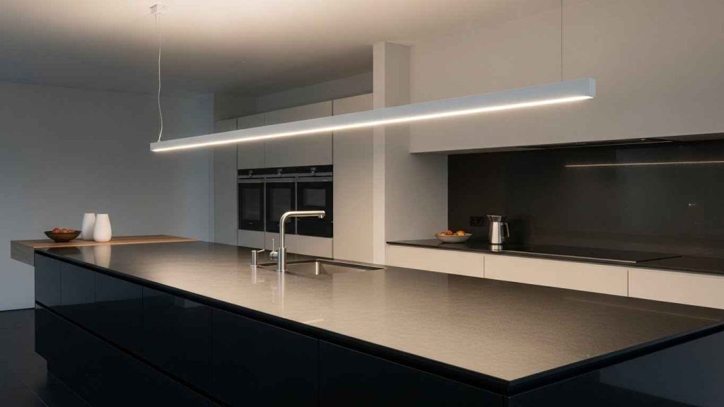 White Linear Pendants for Kitchen Islands