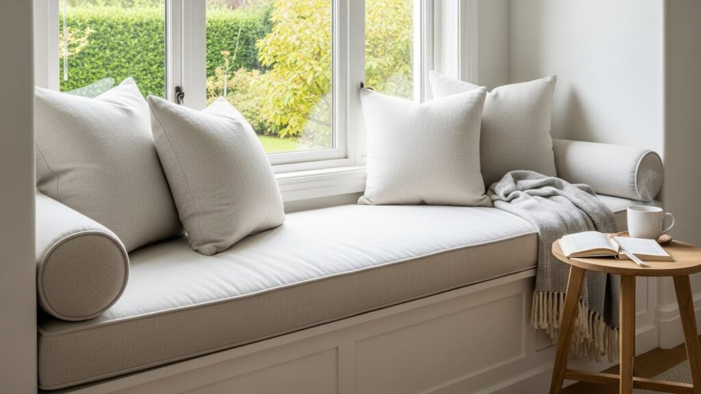 White Nook with Plush Cushions