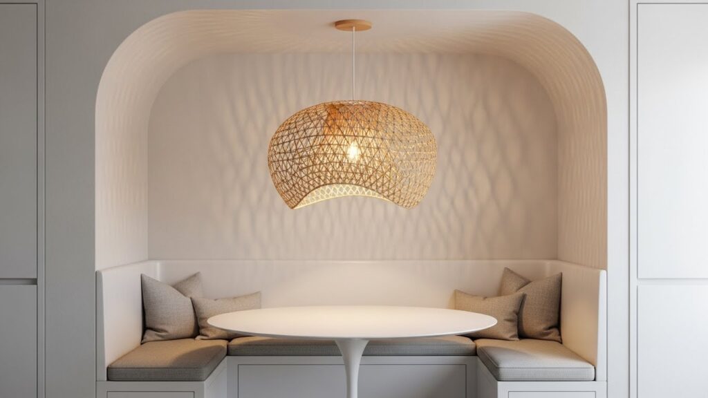 White Nook with Statement Lighting