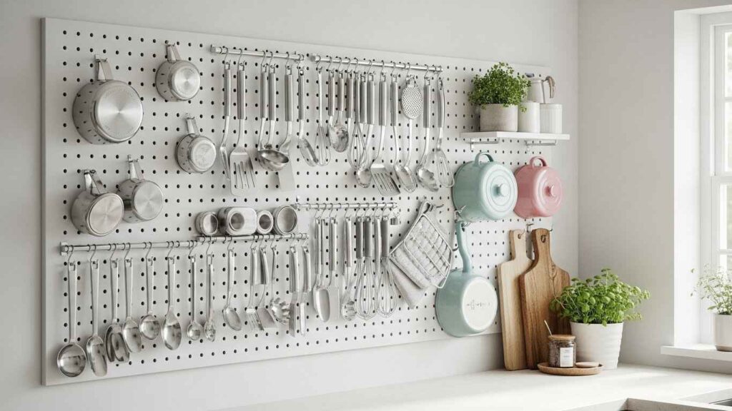 White Pegboards for Wall Organization