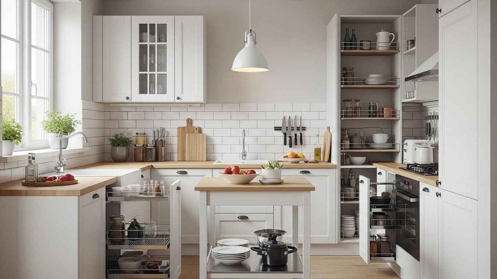 White Pendants for Small Kitchen Spaces